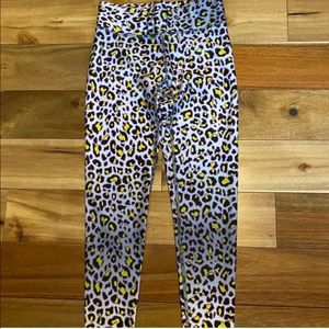 NWOT Terez Multi Colored Shine Leopard Leggings